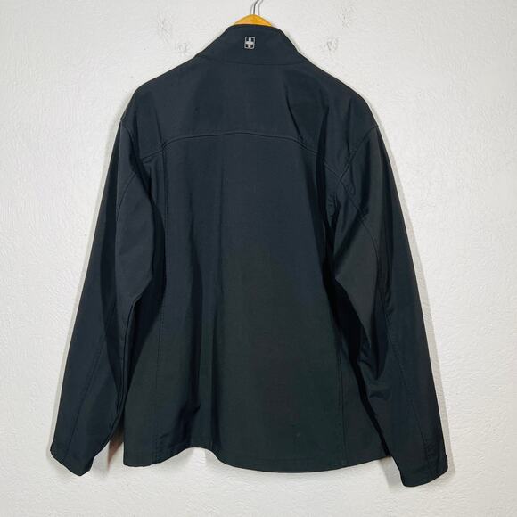 Swiss Tech Full Zip Jacket Performance Black Casual Mock Neck - L - Picture 2 of 4